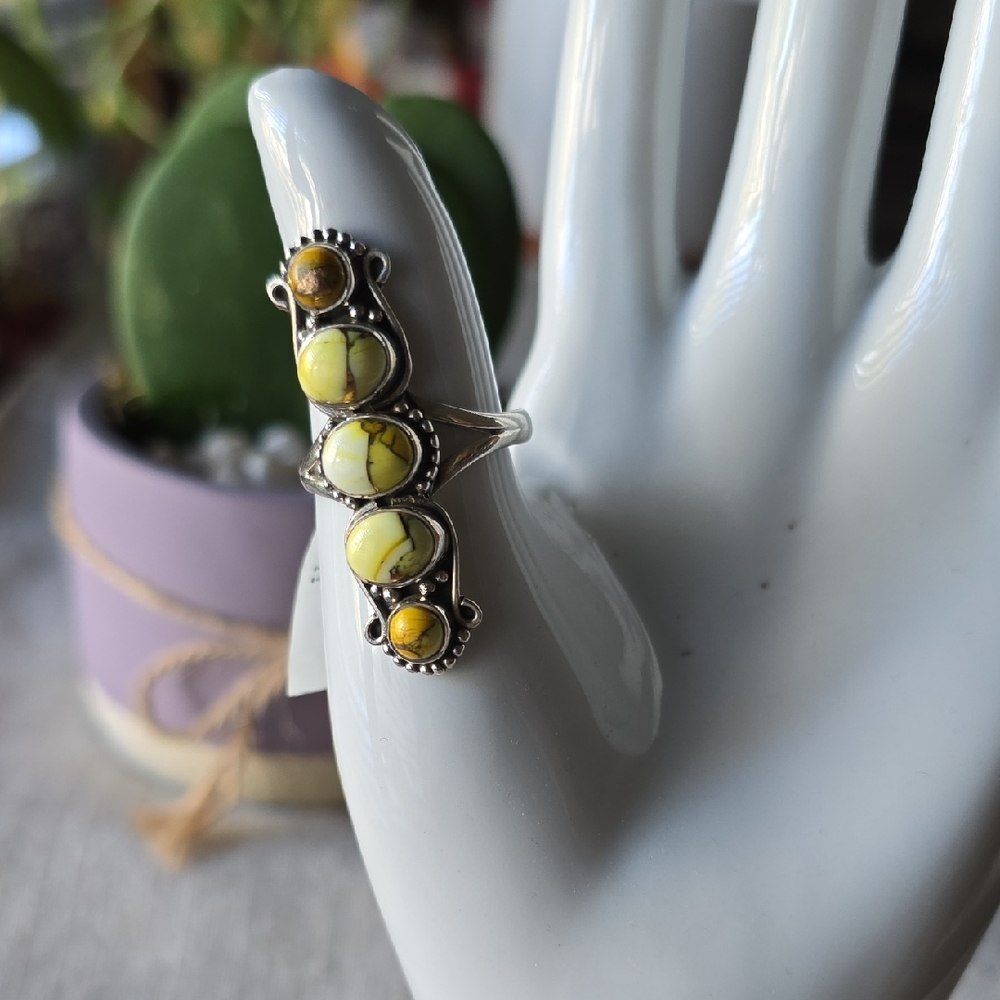 925 Sterling Silver~Honey Turquoise Ring~Sz 11